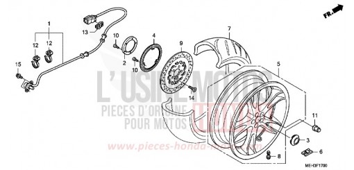 REAR WHEEL NSA700A8 de 2008
